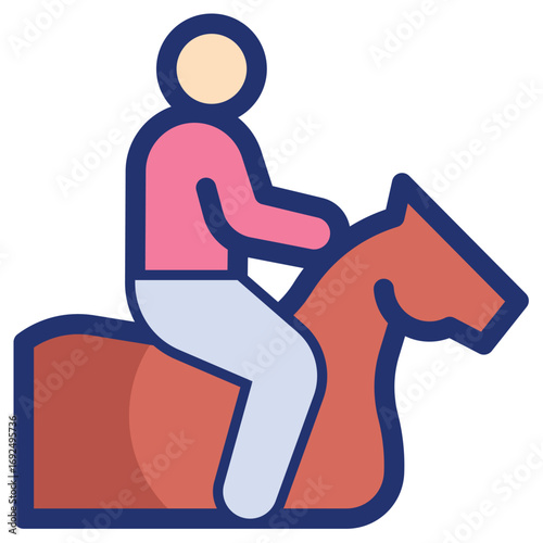 Equestrian Clean Vector Icon – Flat Symbol Design for Web and Mobile Apps