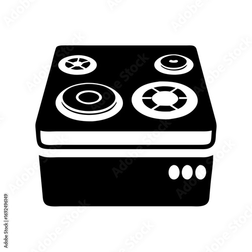 Vector art of black and white illustration of a stove, perfect for culinary or kitchenthemed designs and projects