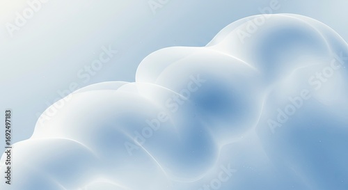 Ethereal Blue Gradient: Abstract Bubbles with Soft Light and Subtle Textures