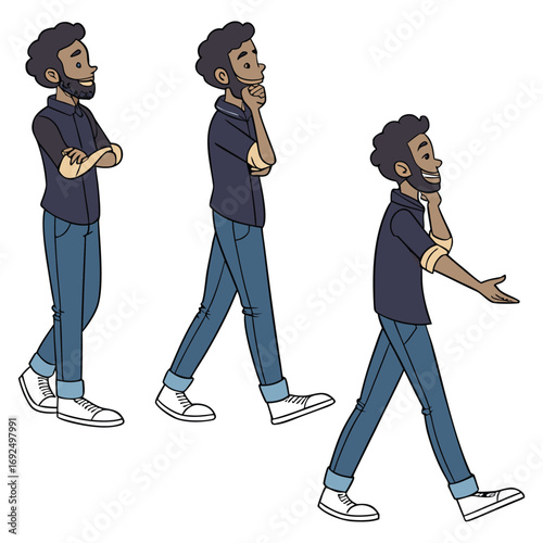 Vector cartoon illustration of a man and woman with guns silhouette