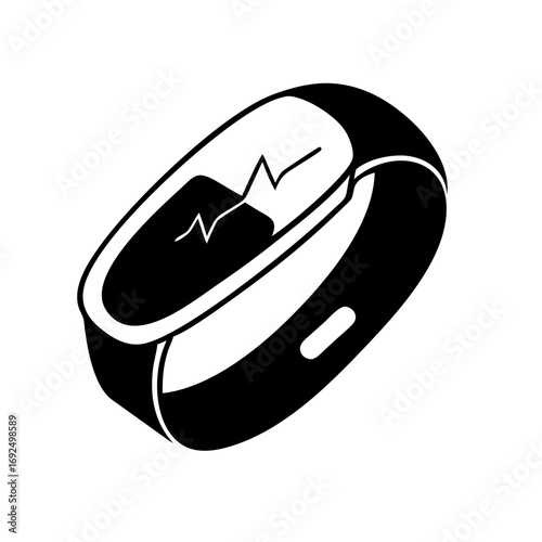 Vector art of smartwatch with heartbeat line icon fitness tracker for monitoring health and activity level during exercise