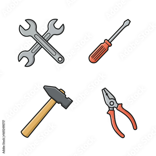 Set of four tools