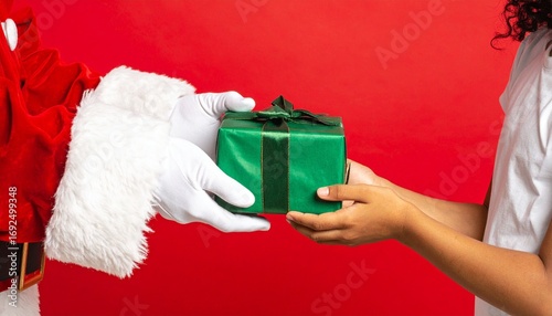 woman holding christmas gift