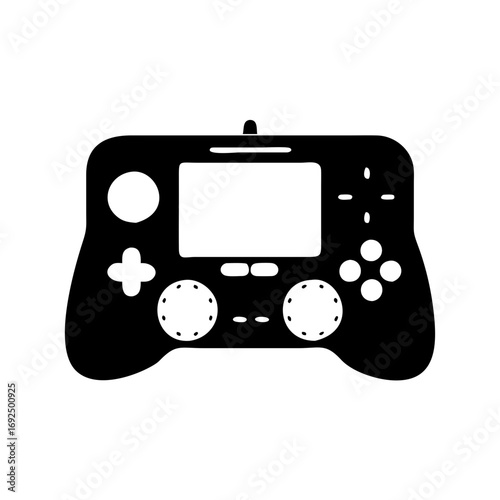 Illustration of a handheld game console, represents entertainment, gaming, and recreational activities
