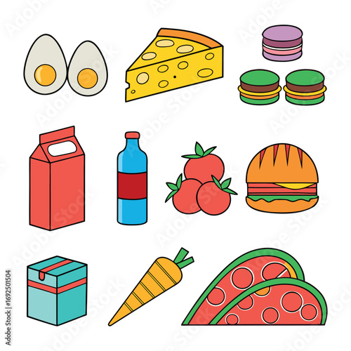 Assortment of delicious foods and drinks offering variety for a balanced diet