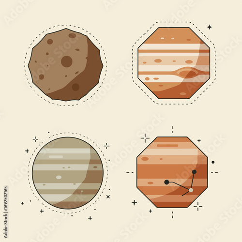 Planets graphic set