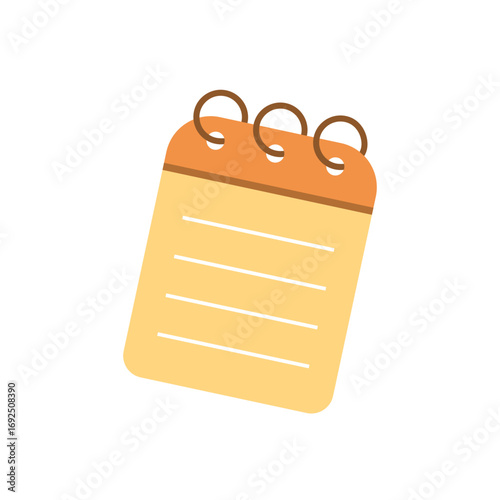 Flat design notes. Simple vector illustration. Yellow notes. Stationery for school. Elements for studying, especially note taking.
