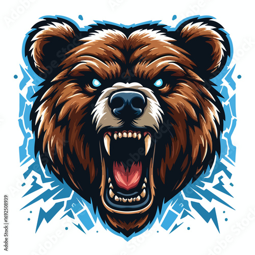 Vector image of angry bear head