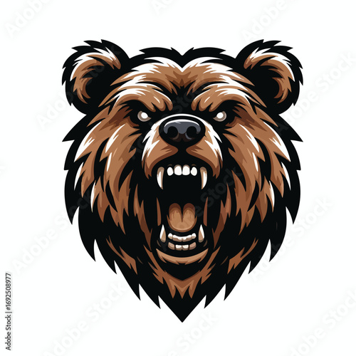 Vector image of angry bear head