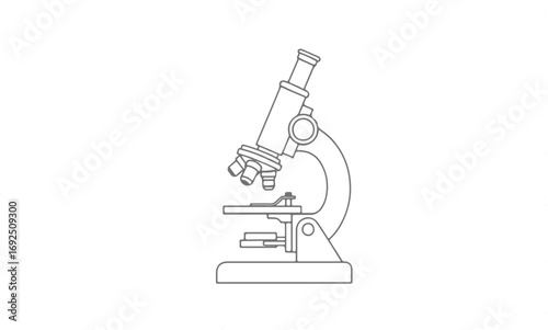 Microscope outline on white background