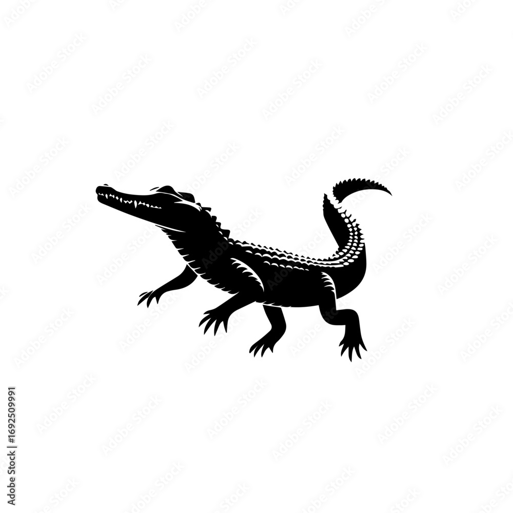 Naklejka premium Crocodile Vector Illustration – Ferocious River Swamp Predator