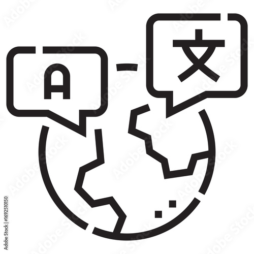 Language Skills Clean Vector Icon – Flat Symbol Design for Web and Mobile Apps