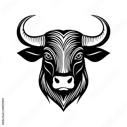Bull head logo icon ai generated
