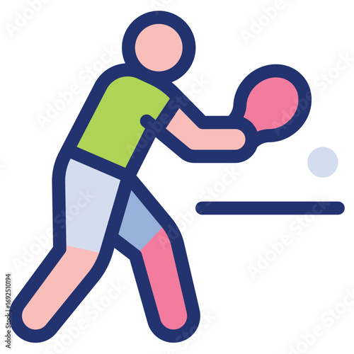Table Tennis Clean Vector Icon – Flat Symbol Design for Web and Mobile Apps
