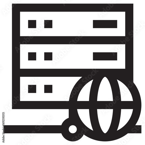 Server Clean Vector Icon – Flat Symbol Design for Web and Mobile Apps