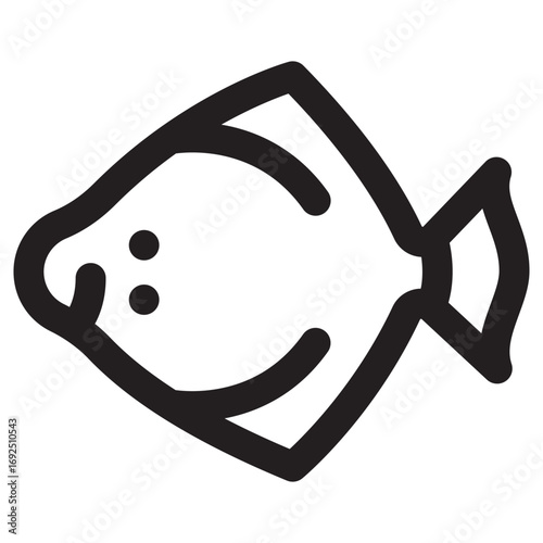 Turbot Clean Vector Icon – Flat Symbol Design for Web and Mobile Apps