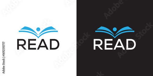 reading book logo logo design lettering read logo