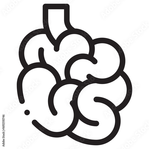 Small Intestine Clean Vector Icon – Flat Symbol Design for Web and Mobile Apps