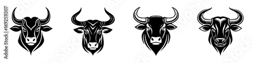 Bull head logo icon ai generated