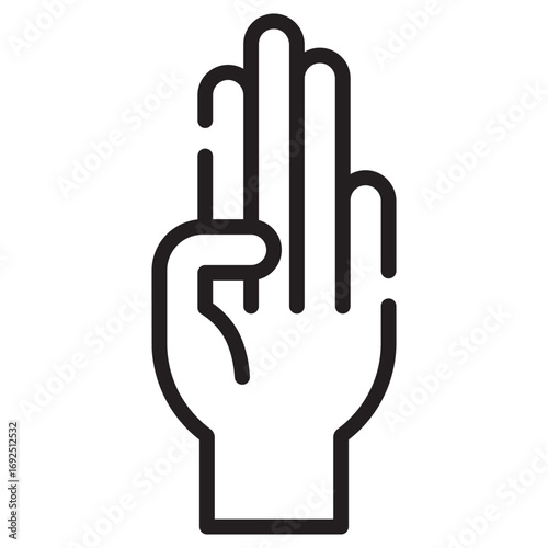Pallava Mudra Clean Vector Icon – Flat Symbol Design for Web and Mobile Apps