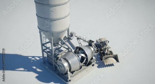 Concrete mixing plant construction equipment for cement production and building materials processing facility
