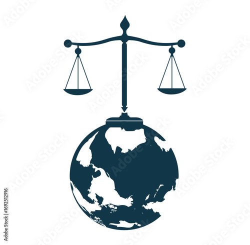 International tribunal and Supreme court logo concept. International law logo