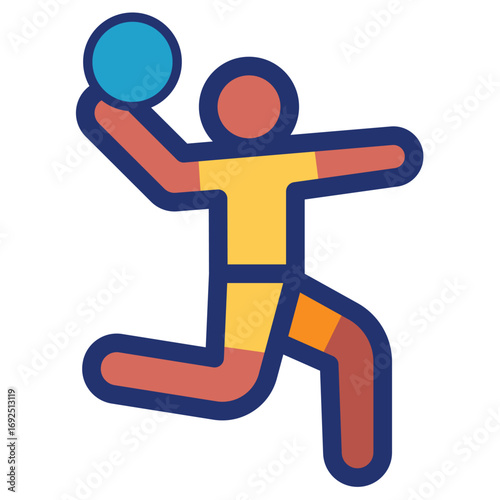 Handball Clean Vector Icon – Flat Symbol Design for Web and Mobile Apps