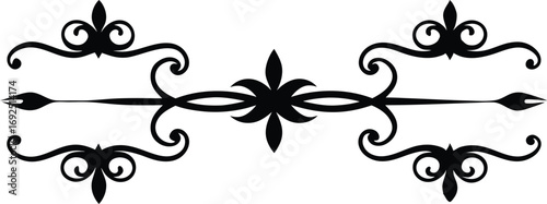 Set of Calligraphic Divider Silhouettes - Black Ornamental Vector Flourishes