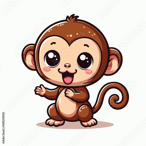 vector image of a cute monkey