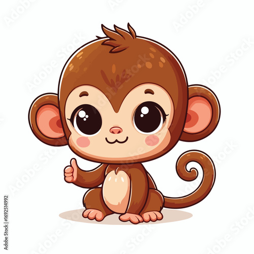 vector image of a cute monkey