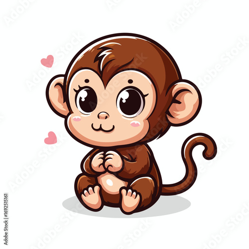 vector image of a cute monkey