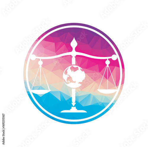 International tribunal and Supreme court logo concept. International law logo