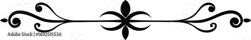 Ornamental Divider Vector - Calligraphic Silhouette Flourish for Decorative Separation