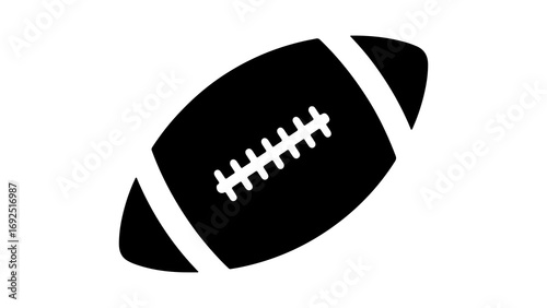 Simple black American football icon silhouette vector.