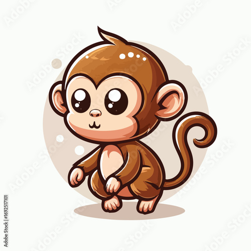 vector image of a cute monkey