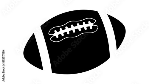 Simple black and white icon of an American football.