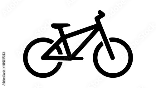 Simple black bicycle icon for transportation symbol.
