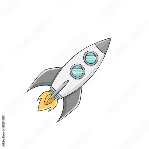 Rocket icon hand drawn simple design ai generated