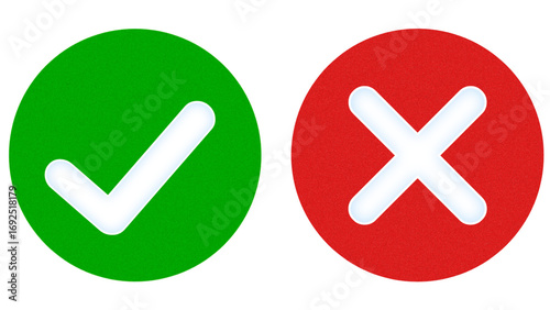 Green checkmark and red X mark buttons