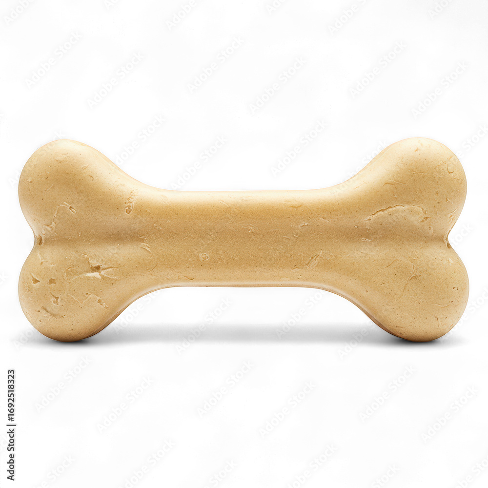 Fototapeta premium A single dog bone chew toy isolated on a white background.
