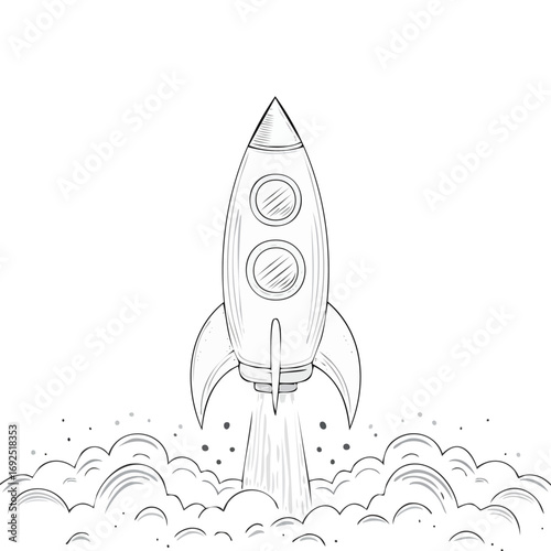 Rocket icon hand drawn simple design ai generated