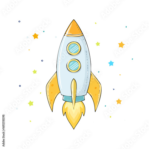 Rocket icon hand drawn simple design ai generated