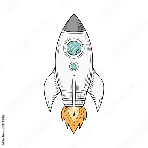 Rocket icon hand drawn simple design ai generated