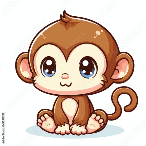 vector image of a cute monkey
