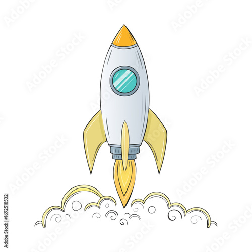 Rocket icon hand drawn simple design ai generated