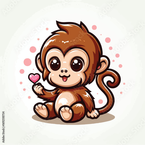 vector image of a cute monkey