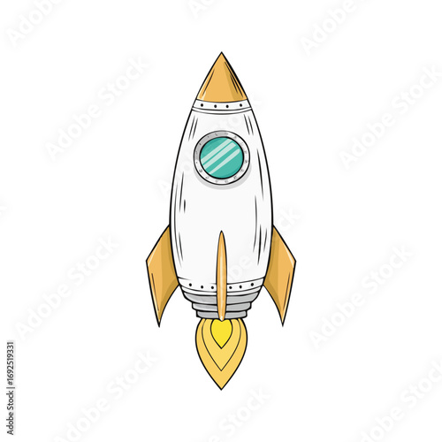 Rocket icon hand drawn simple design ai generated