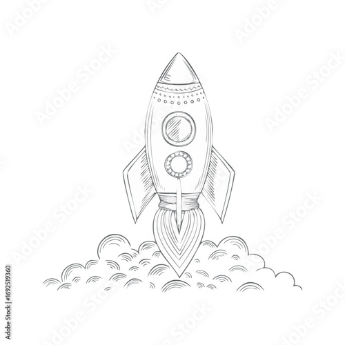Rocket icon hand drawn simple design ai generated