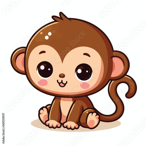 vector image of a cute monkey