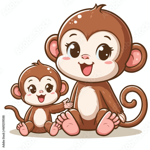vector image of a cute monkey